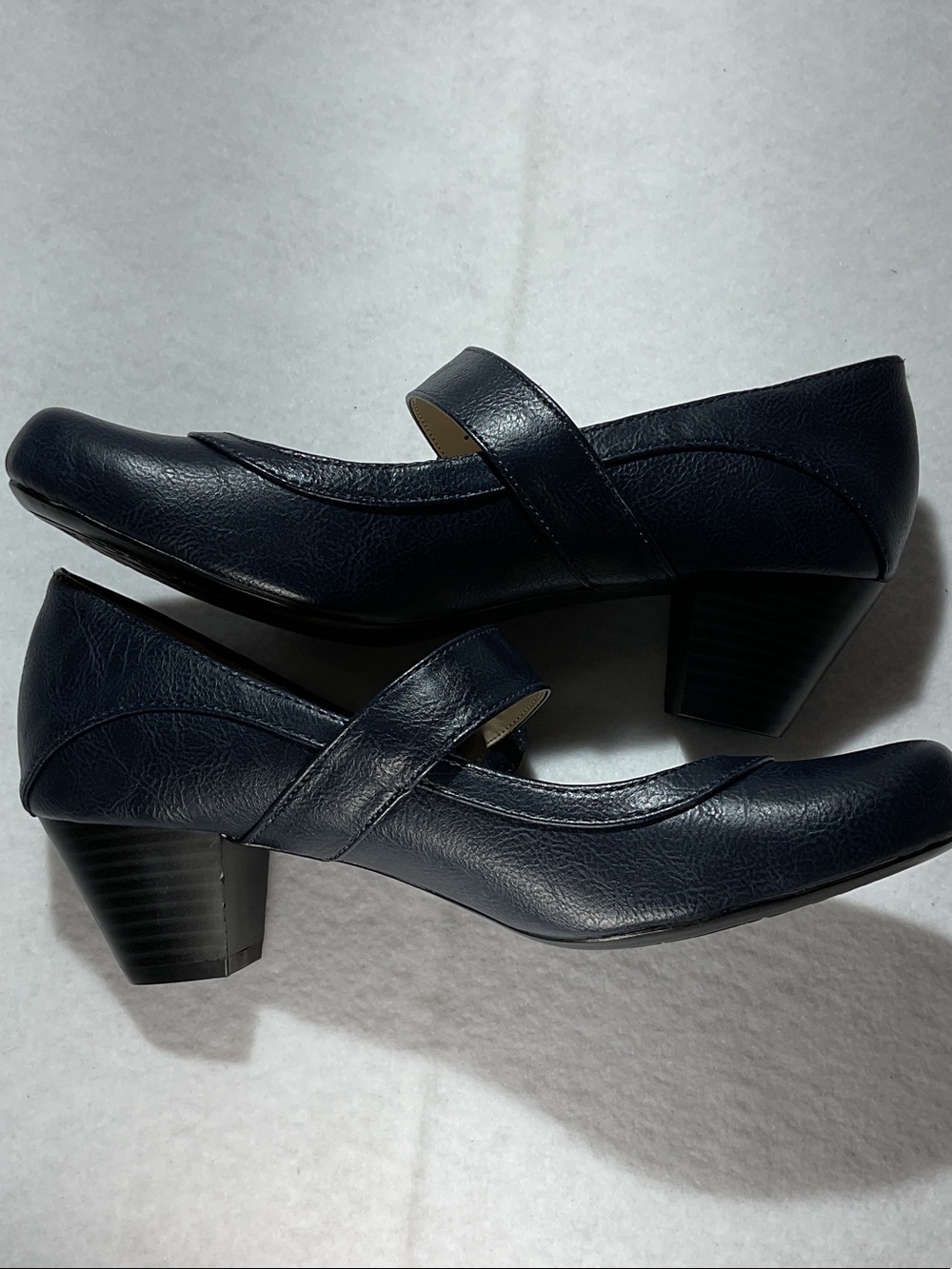 Life Stride Rozz Navy Mary Jane Block Heel Pumps with Buckle - Picture 4 of 8